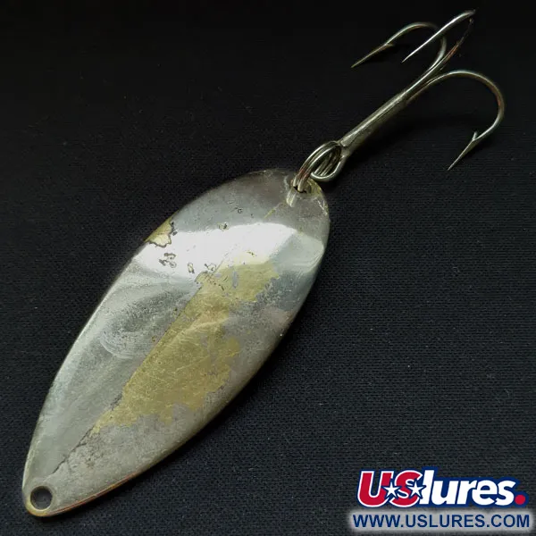 Vintage  Seneca Little Cleo (Hula Girl), 3/4oz Nickel/gold fishing spoon #17104