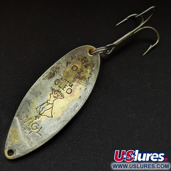 Vintage  Seneca Little Cleo (Hula Girl), 3/4oz Nickel/gold fishing spoon #17104
