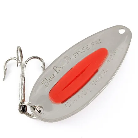 Vintage Blue Fox Pixee UV, 3/4oz Nickel/Orange UV fishing spoon #17107