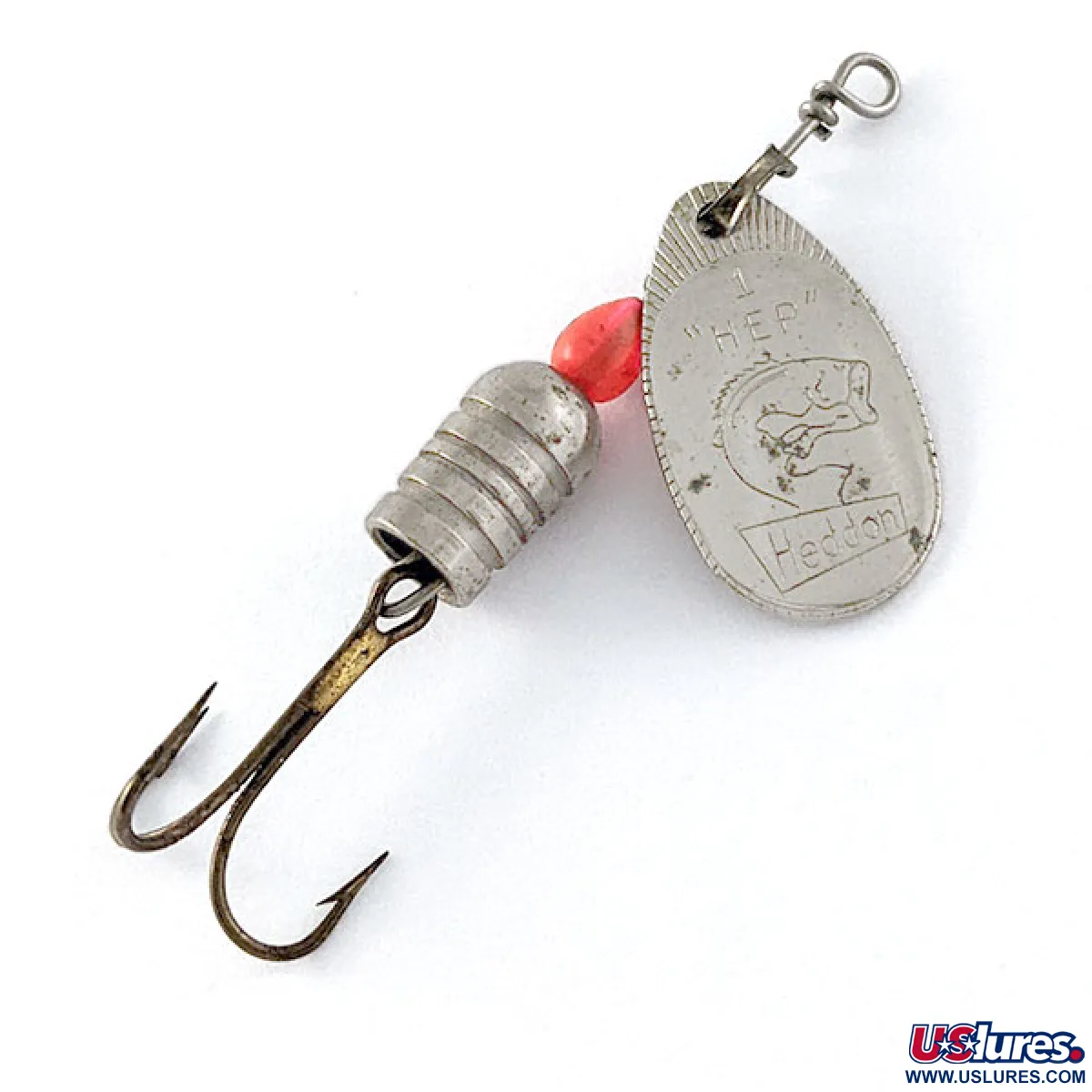 Vintage Heddon Hep 1, 1/8oz Nickel spinning lure #17111