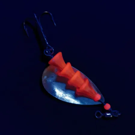 Vintage Luhr Jensen Tee Spoon 4 TEE Spoon UV, 1/3oz Brass/red UV glows spinning lure #17116