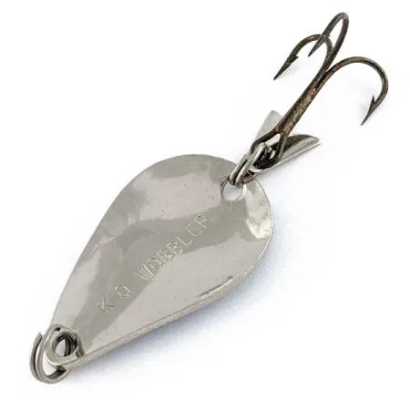 Vintage Acme K.O. Wobbler, 1/4oz Nickel/Blue fishing spoon #17121