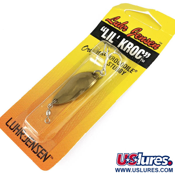  Luhr Jensen Lil' Kroc (Krocodile Stubby), 3/16oz Gold fishing spoon #17153