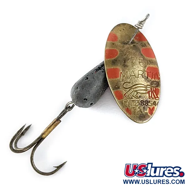 Vintage   Panther Martin 6, 3/16oz brass/red spinning lure #17175