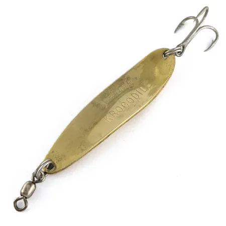 Vintage Luhr Jensen Krocodile #4, 1/2oz Gold fishing spoon #17185
