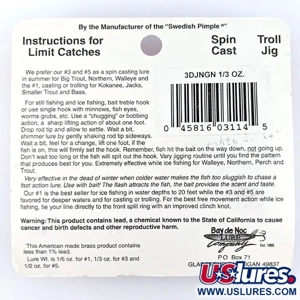   ​Bay de Noc Do-Jigger #3, 1/3oz  fishing spoon #17190