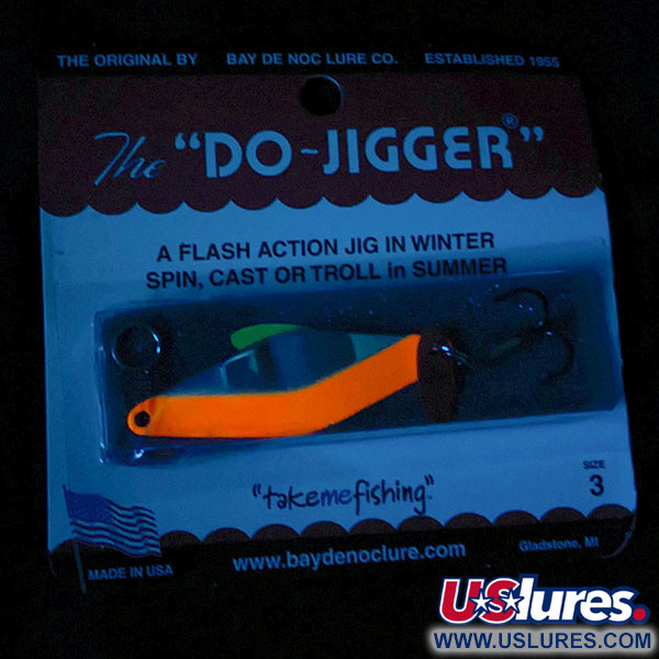   Bay de Noc Do-Jigger #3 UV, 1/3oz Nickel/Orange UV fishing spoon #17195