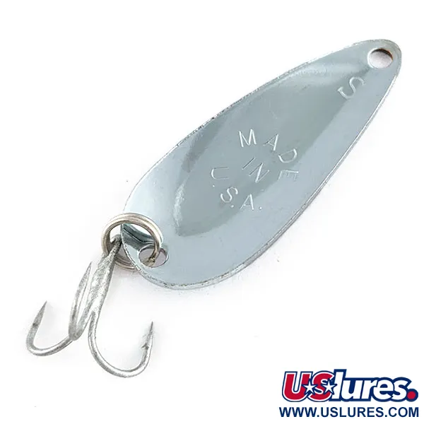 Vintage   Worth Chippewa Steel Spoon, 3/16oz Nickel fishing spoon #17725