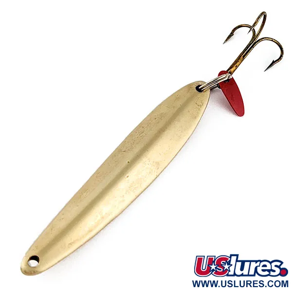 Vintage Bay de Noc Swedish pimple #8, 1oz Gold fishing spoon #17222