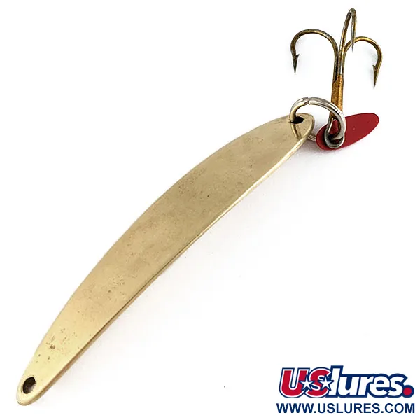 Vintage Bay de Noc Swedish pimple #8, 1oz Gold fishing spoon #17222