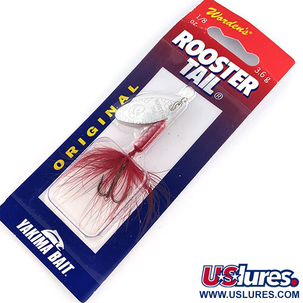  Yakima Bait Worden’s Original Rooster Tail, 1/8oz Red spinning lure #17233