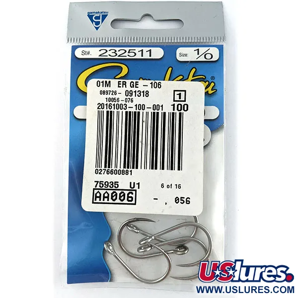 Gamakatsu  510 2325101 #1/0, Silver fishing #17297