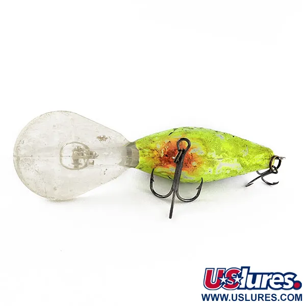 Vintage  Mann's Bait  Mann's Razor Back 30+ Depth Plus UV, 1/2oz Fire Tiger fishing lure #17278