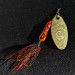 Vintage  Yakima Bait Worden’s Original Rooster Tail, 1/8oz Brass/red spinning lure #17283