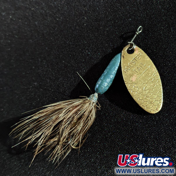 Vintage  Yakima Bait Worden’s Original Rooster Tail, 1/8oz Brass spinning lure #17288