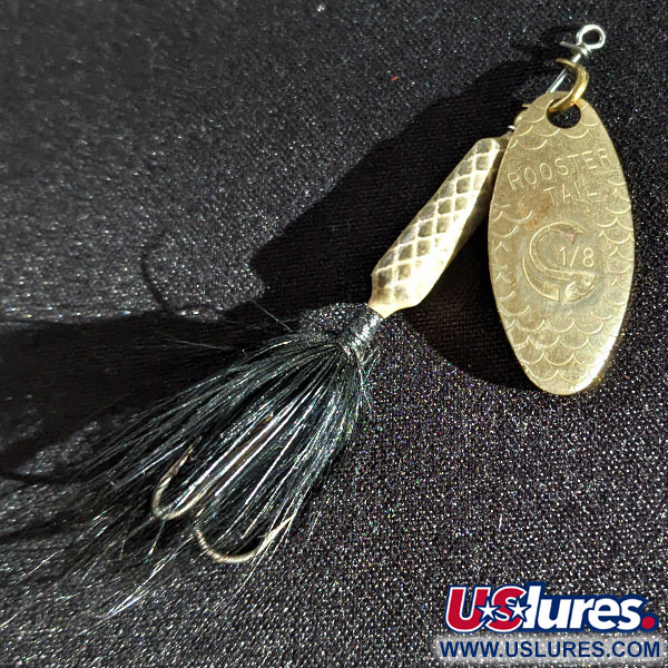 Vintage  Yakima Bait Worden’s Original Rooster Tail, 1/8oz Gold spinning lure #17291