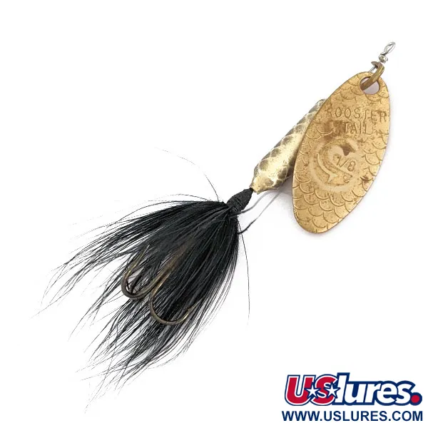 Vintage  Yakima Bait Worden’s Original Rooster Tail, 1/8oz Gold spinning lure #17291