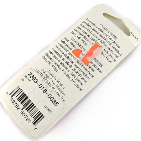  Luhr Jensen Hot Tail, 1/8oz White spinning lure #17302