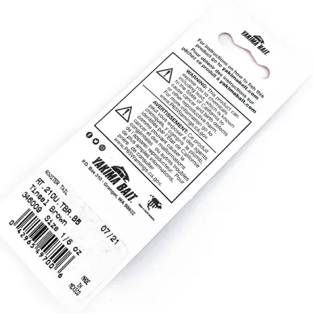 Yakima Bait Worden’s Original Rooster Tail, 3/16oz Tinsel Brown spinning lure #17303