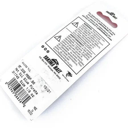 Yakima Bait Worden’s Original Rooster Tail, 1/8oz Blue Pirate spinning lure #17305