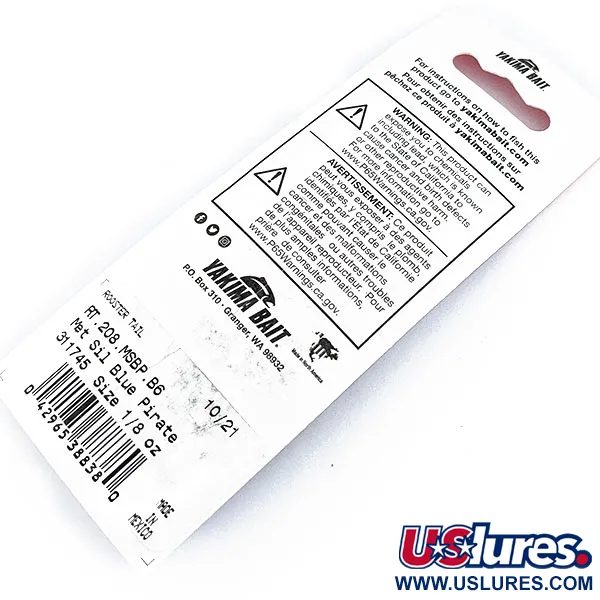 Yakima Bait Worden’s Original Rooster Tail, 1/8oz Blue Pirate spinning lure #17305