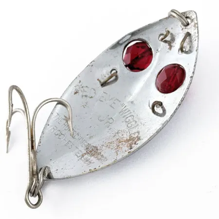 Vintage Eppinger Red Eye junior , 2/5oz Nickel fishing spoon #17315
