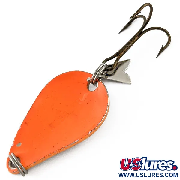 Vintage  Acme K.O. Wobbler , 1/4oz Orange/nickel fishing spoon #17316