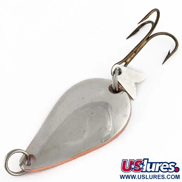 Vintage  Acme K.O. Wobbler , 1/4oz Orange/nickel fishing spoon #17316