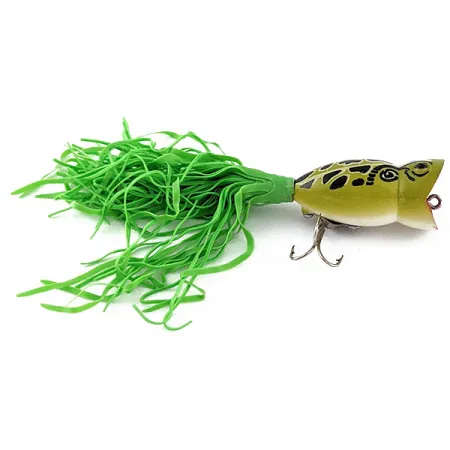 Vintage Fred Arbogast Hula Popper, 1/4oz Frog fishing lure #17326