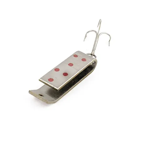 Vintage Jake's Lures Lil Jake, 1/4oz Nickel/Red fishing spoon #17333