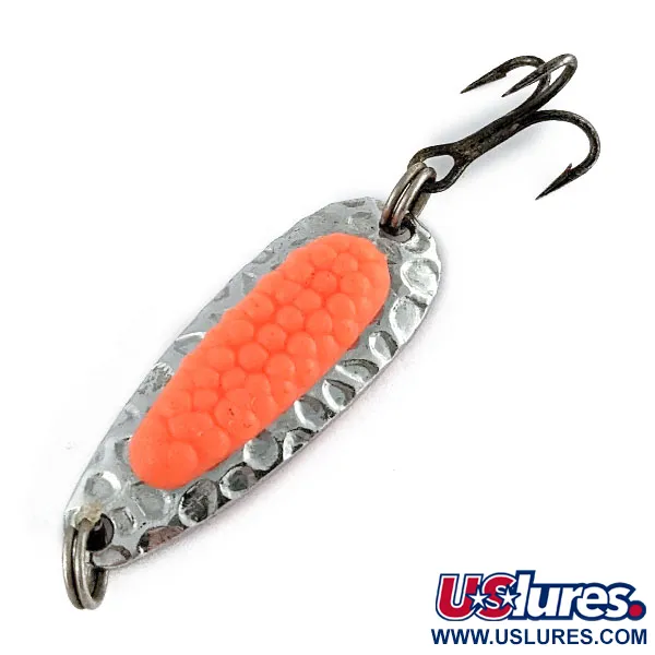 Vintage   Blue Fox Pixee UV, 1/8oz Nickel/Orange UV fishing spoon #17340
