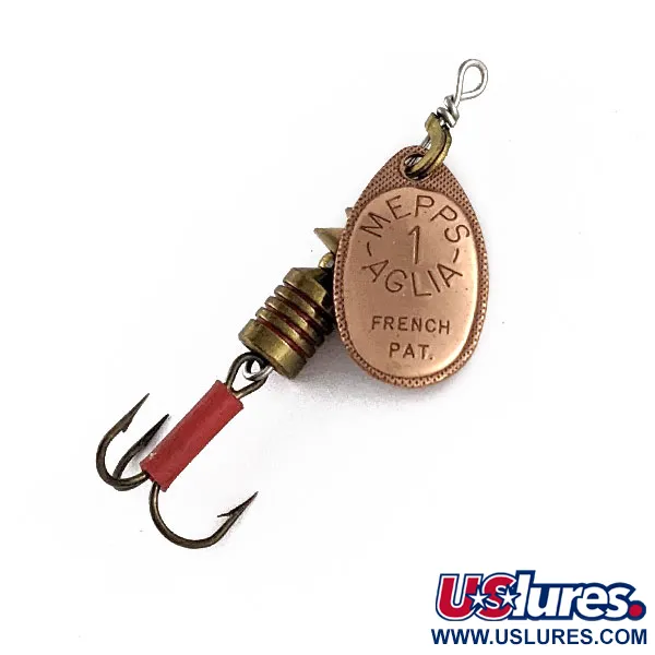Vintage   Mepps Aglia 1, 1/8oz Copper spinning lure #17347