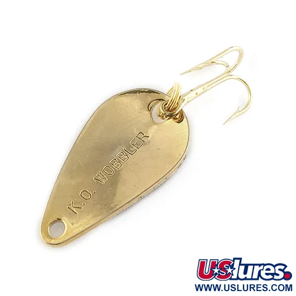 Vintage  Acme K.O. Wobbler , 1/8oz White/black/gold fishing spoon #17350