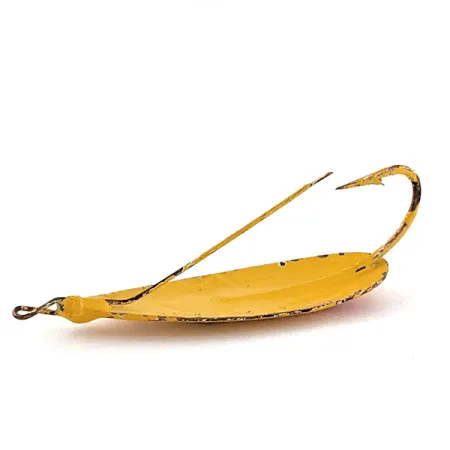 Vintage Johnson Silver Minnow, 2/5oz Yellow fishing spoon #17382