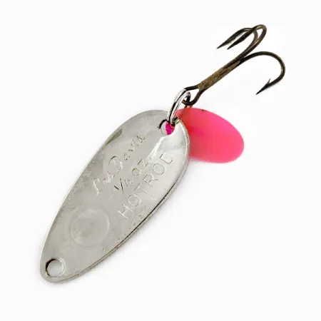 Vintage Luhr Jensen Les Davis Hotrod, 1/4oz Nickel fishing spoon #17384