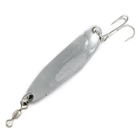 Vintage Luhr Jensen Krocodile #3, 1/2oz Никель fishing spoon #17386
