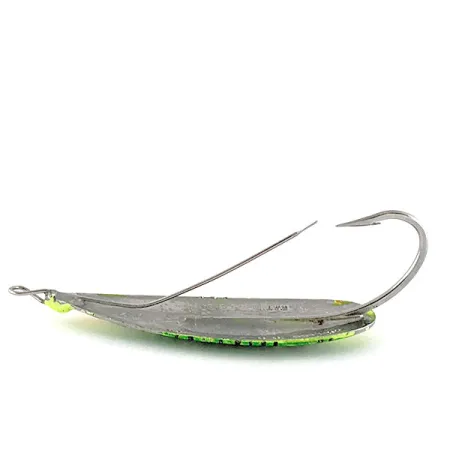 Vintage Johnson Silver Minnow UV, 3/5oz Fire Tiger fishing spoon #17409