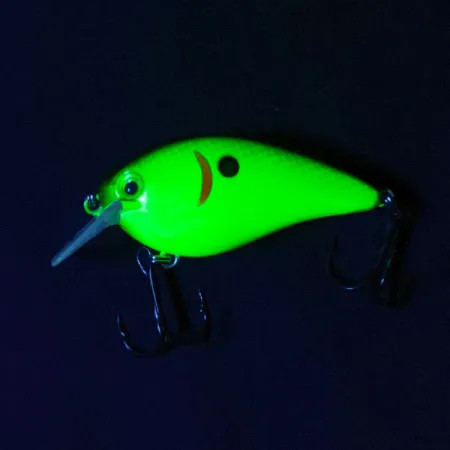 Vintage Strike King KVD Silent square bill UV, 2/5oz Black Back/Chart fishing lure #17426