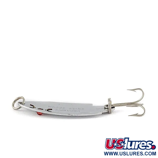 Vintage   Herter's Swiss Spoon, 1/4oz nickel/red eyes fishing spoon #17846