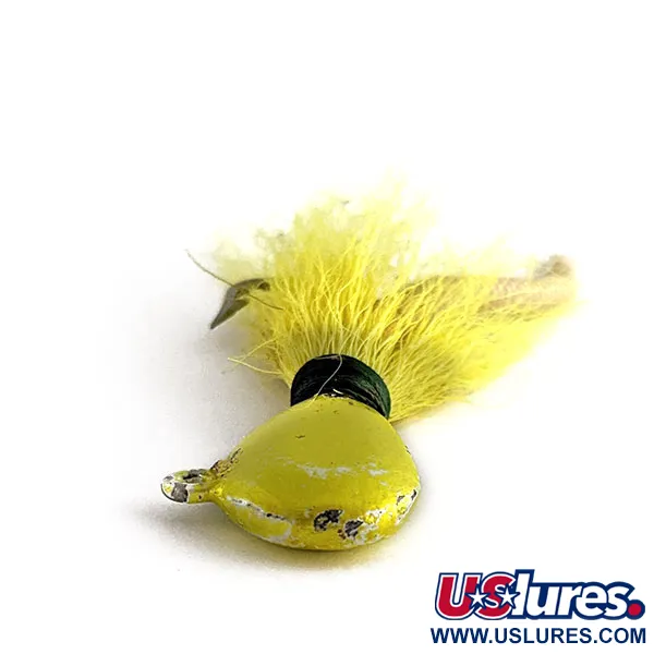 Vintage Raymond Rumpf & Sons Custom Tied Bucktail Jig, 1oz Yellow fishing #17481