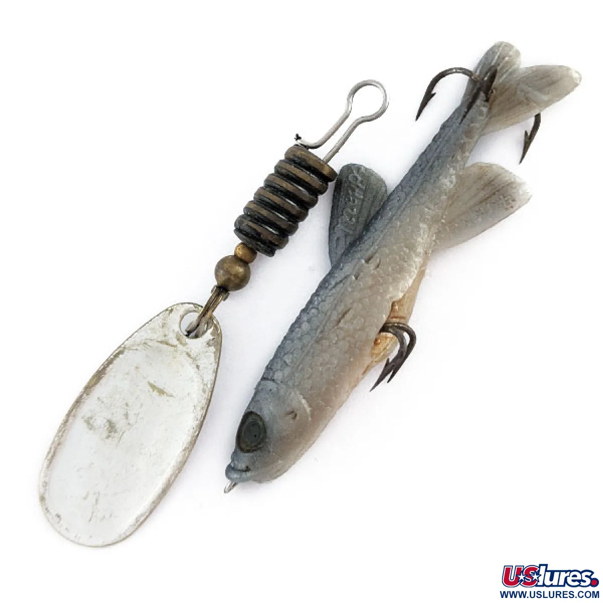 Vintage Mepps Comet 2 Mino (70-s), 3/16oz Silver spinning lure #17483