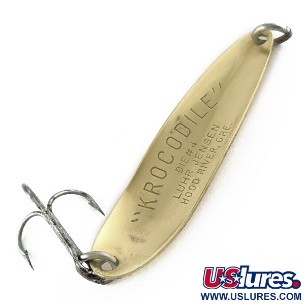 Vintage  Luhr Jensen Krocodile #4, 1/2oz Gold fishing spoon #17515