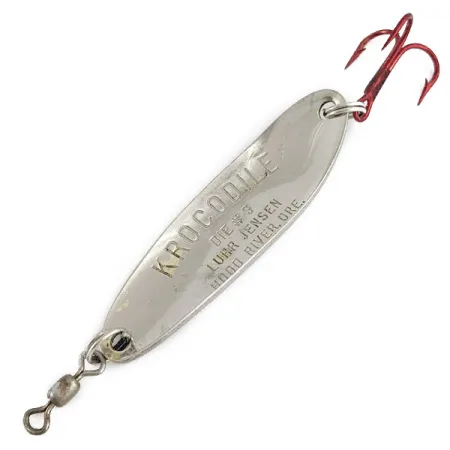 Vintage Luhr Jensen Krocodile #3, 1/2oz Nickel fishing spoon #17565
