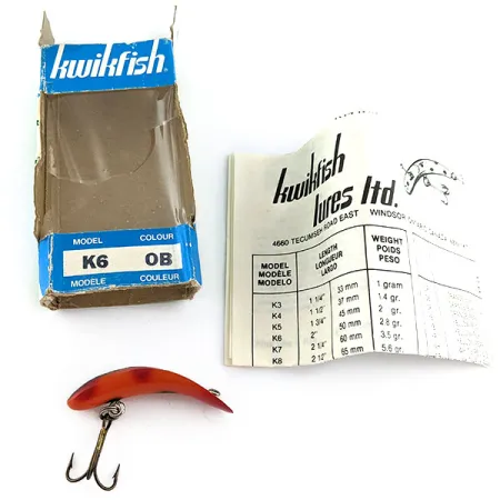 Helin Tackle Kwikfish K6, 3/32oz Red OB fishing lure #17567