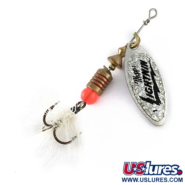 Vintage   Mepps Aglia Long 1 Mouche, 3/16oz Silver spinning lure #17577