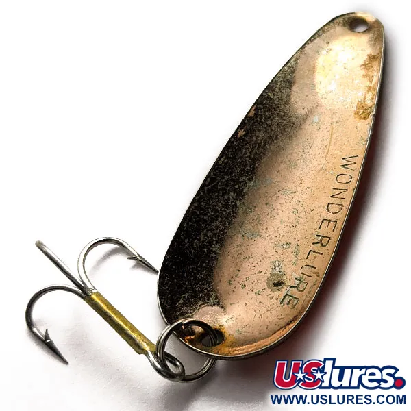 Vintage Acme Wonderlure, 2/5oz Copper/orange UV fishing spoon #17591