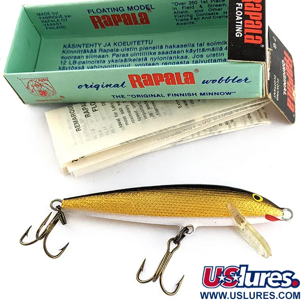   Rapala Original Floater F7 (Finland), 1/8oz G (Gold) fishing lure #17593