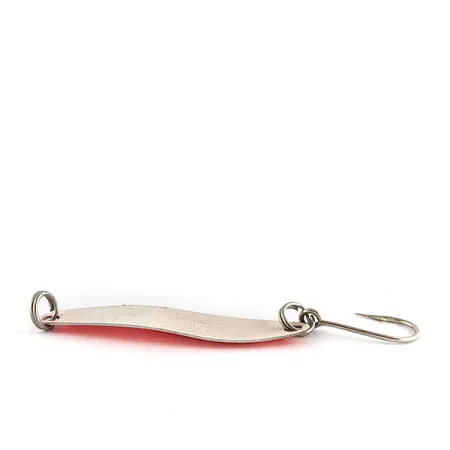 Vintage Luhr Jensen Needle fish 2 UV, 3/32oz White/orange UV fishing spoon #17598