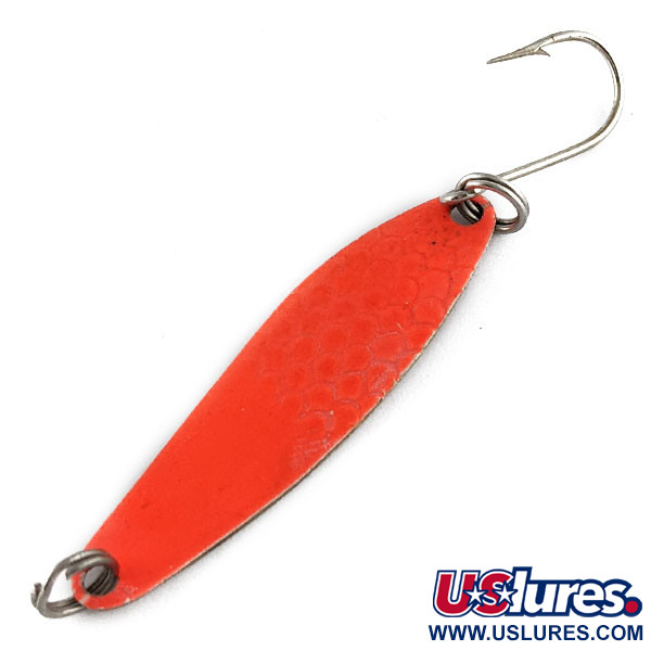 Vintage  Luhr Jensen Needle fish 2 UV, 3/32oz White/orange UV fishing spoon #17598
