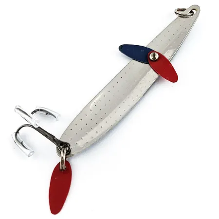 Vintage Bay de Noc Bay De Noc Laker Taker, 3/4oz Nickel/blue fishing spoon #17609